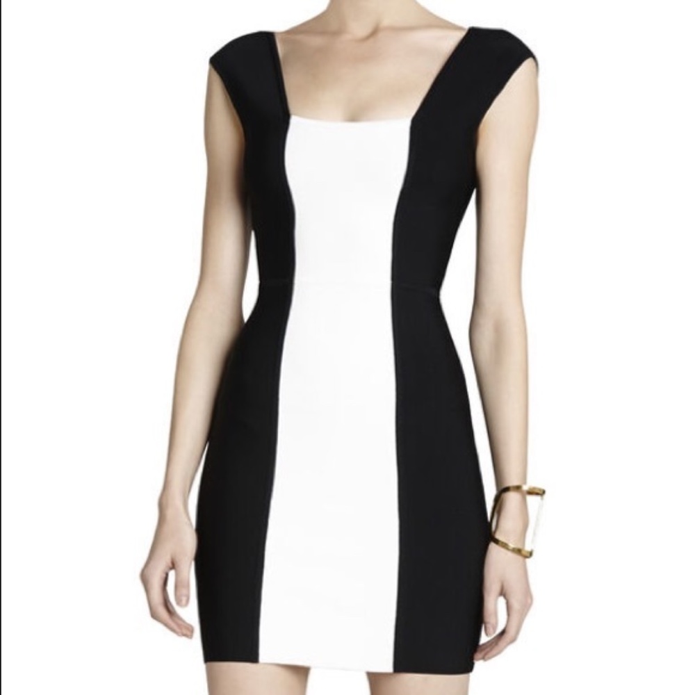BCBGMaxAzria NWT Vela Black & White BodyCon Dress